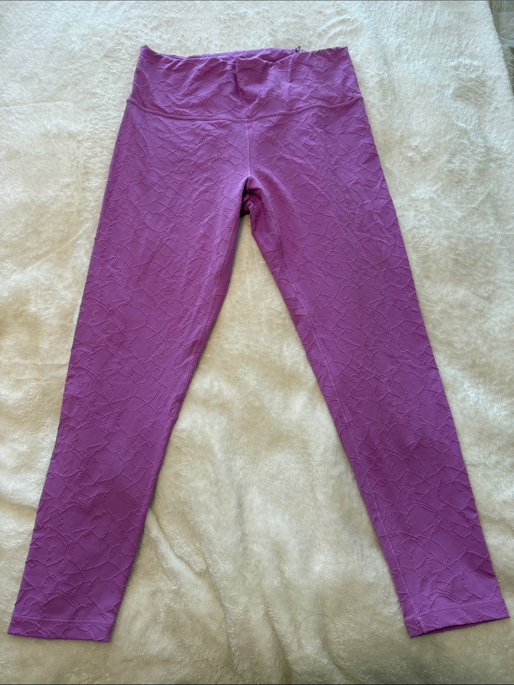 Textured High-Waist Purple Leggings